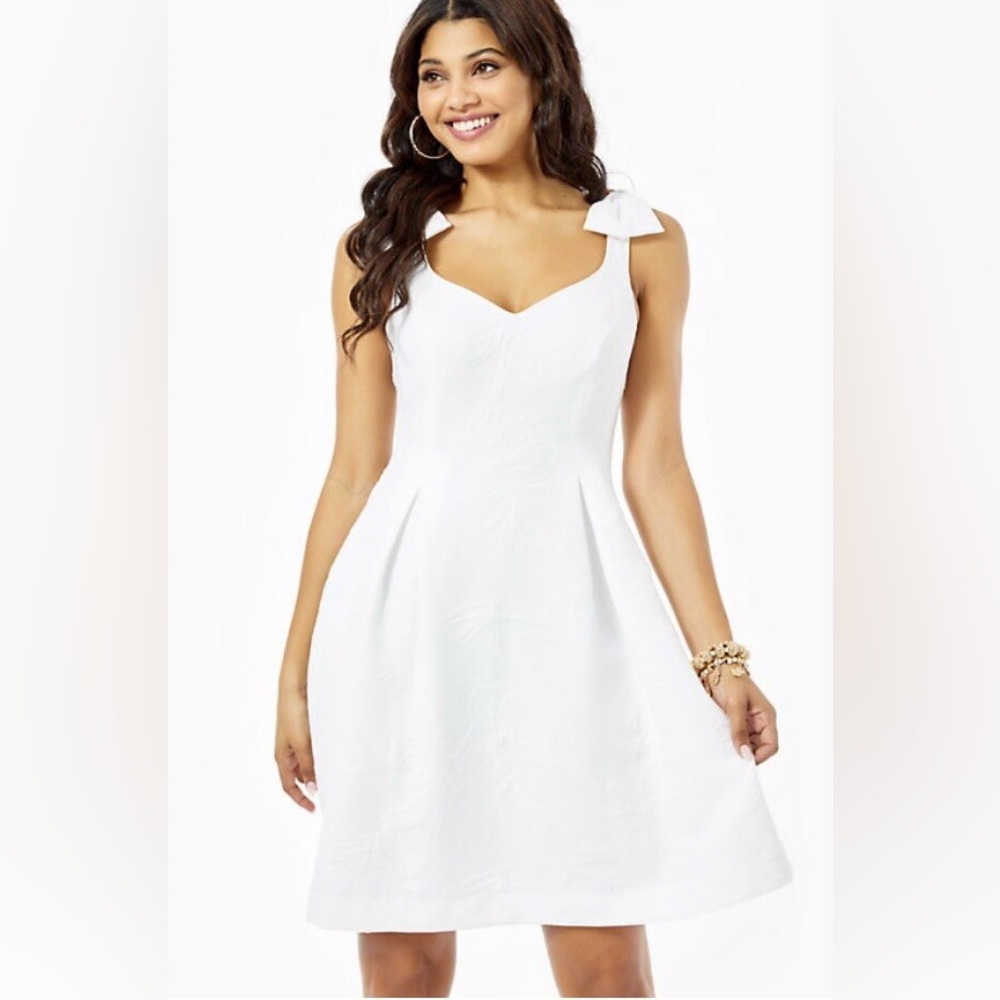 Lilly Pulitzer Lillet White Jacquard Sleeveless Dress - Size 8
